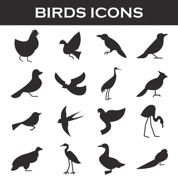 Ptáci ikony nastavit — Stockový vektor