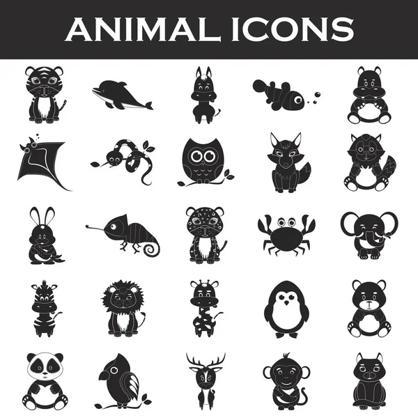 Set de iconos de animales — Vector de stock