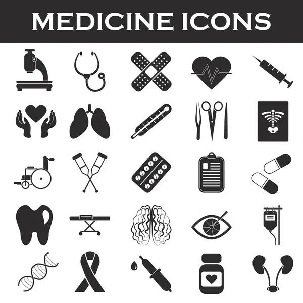 Conjunto de icono de medicina — Vector de stock