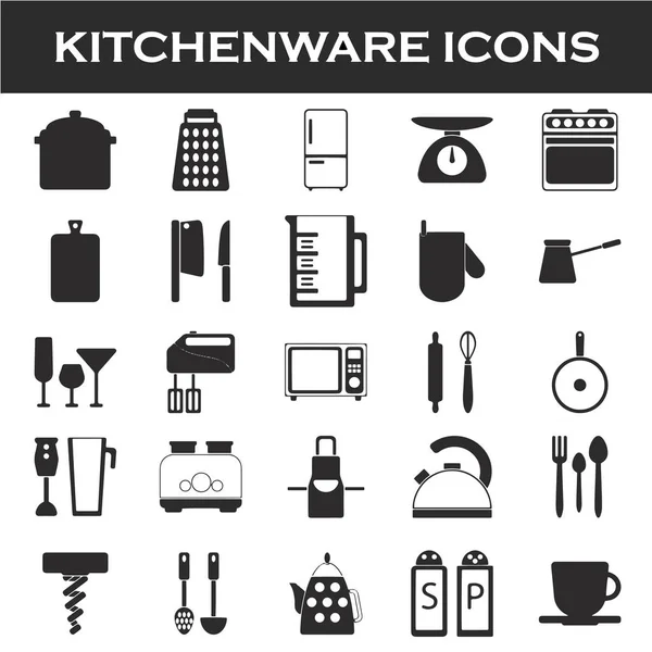 Conjunto de ícone de utensílios de cozinha — Vetor de Stock