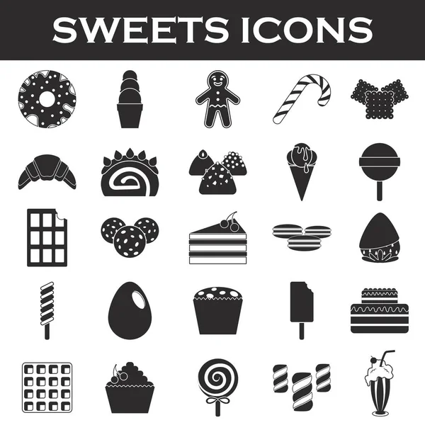 Conjunto de ícones doces — Vetor de Stock