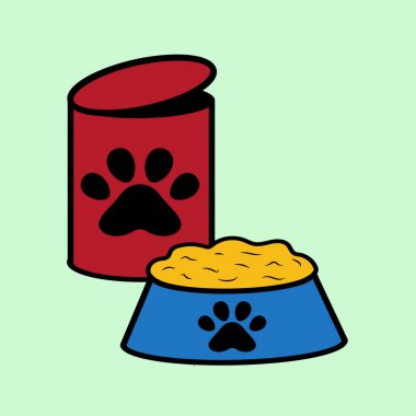 Evde beslenen hayvan yiyecek düz simgesi