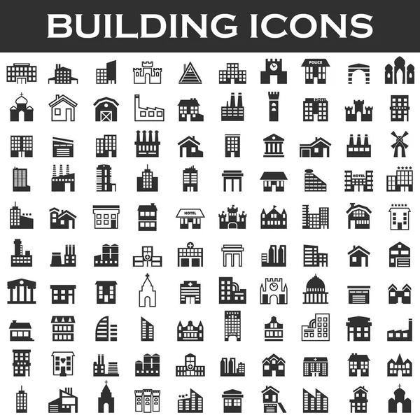 Costruire icone Set — Vettoriale Stock