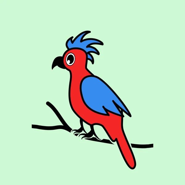 Papegoja flat ikonen — Stock vektor