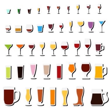 cam ve bardağı Icon set