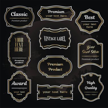 set_6 vintage tasarım öğeleri vektör örnek etiketleri şekiller