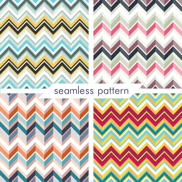 Set of four vector seamless geometrical patterns. Vintage textur_4 — Stock Vector