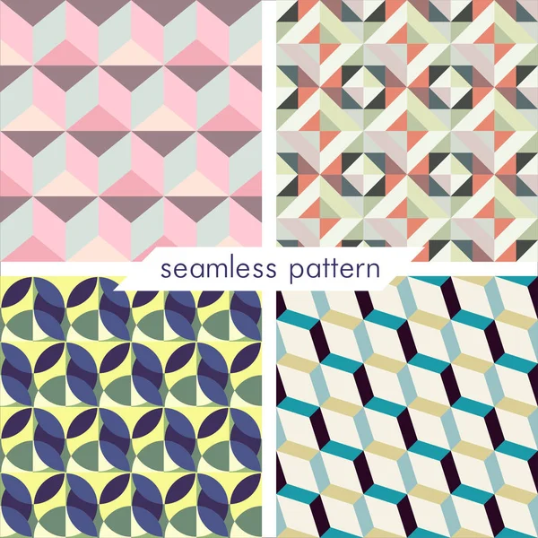 Set of four vector seamless geometrical patterns _ 6 — стоковый вектор