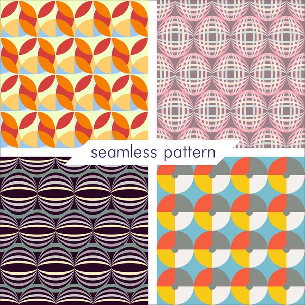 Set of four vector seamless geometrical patterns_13 — Stock Vector