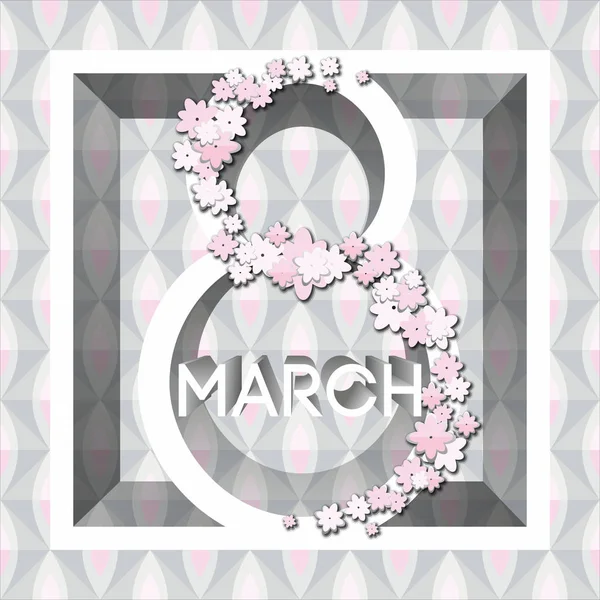 8 3 月女性 Day_1 与贺卡 — 图库矢量图片