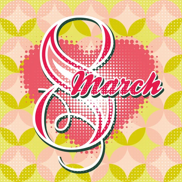 Cartão de saudação com 8 Março de mulheres Dia _ 5 —  Vetores de Stock