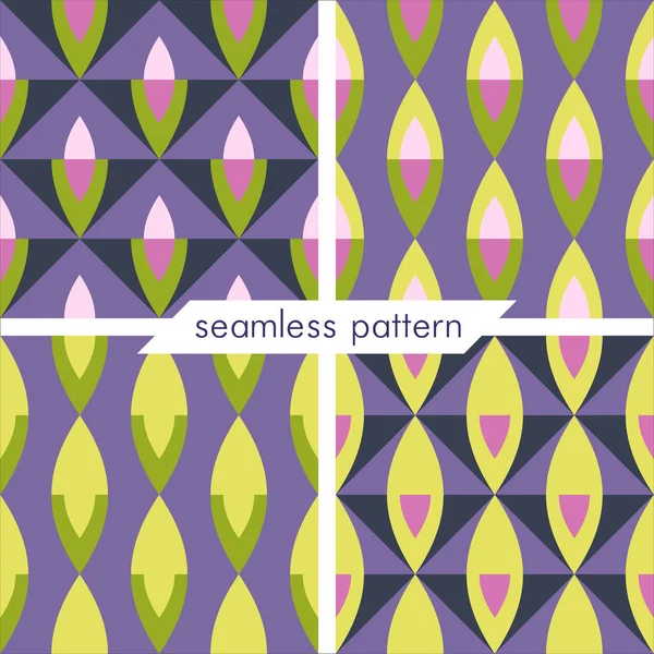 シームレスな幾何学的な patterns_18 の 4 つのベクトルのセット — ストックベクタ