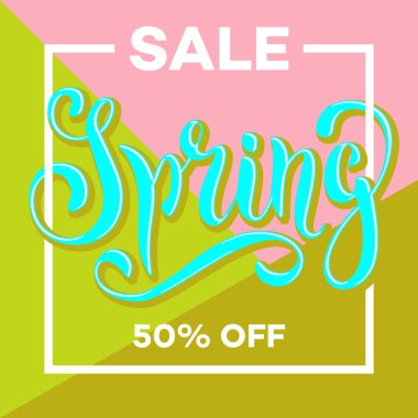 Satış afiş arka plan şablonu benzersiz el yazısı letterin ile