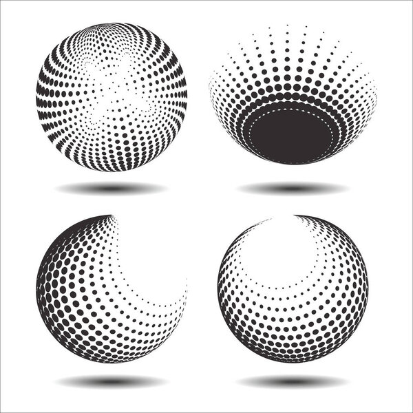 Set abstract halftone 3D spheres_23