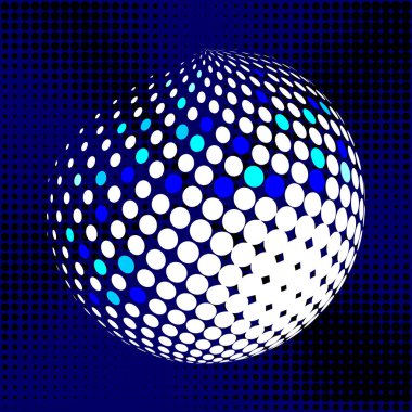 Set soyut yarı ton 3d spheres_29