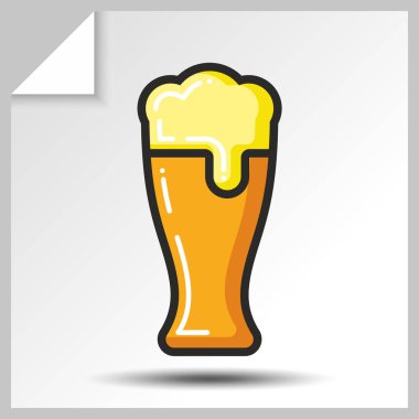 Alkol içecek menüsü için bira simgesi.