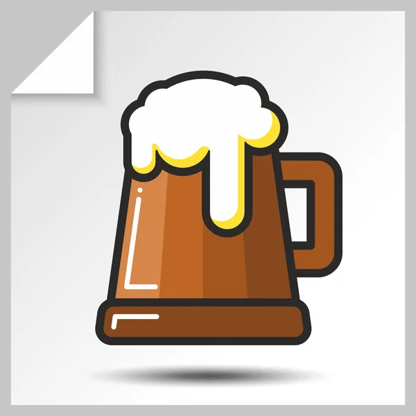 Alkol içecek menüsü için bira simgesi. — Stok Vektör