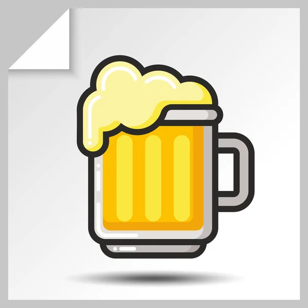 啤酒的酒精饮料菜单图标. — 图库矢量图片