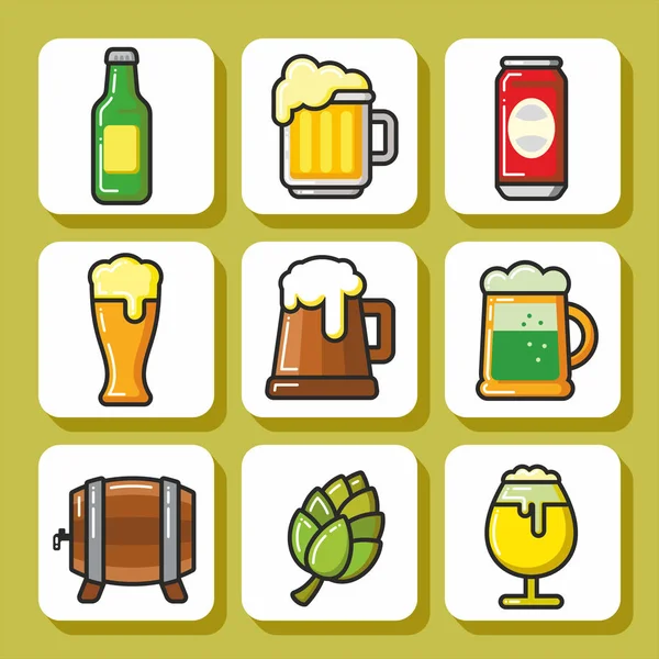 Icône de la bière pour le menu de boissons alcoolisées . — Image vectorielle