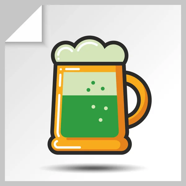 Bier pictogram voor alcohol drankkaart. — Stockvector