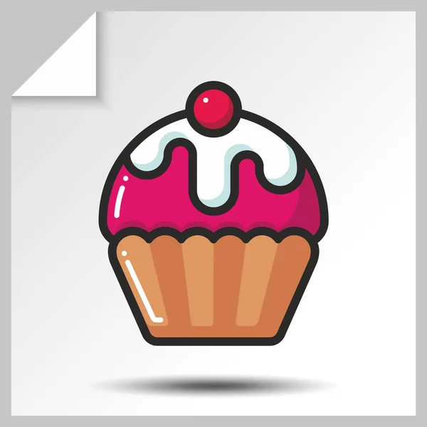 Kuchen Muffins Süßigkeiten Symbole _ 4 — Stockvektor