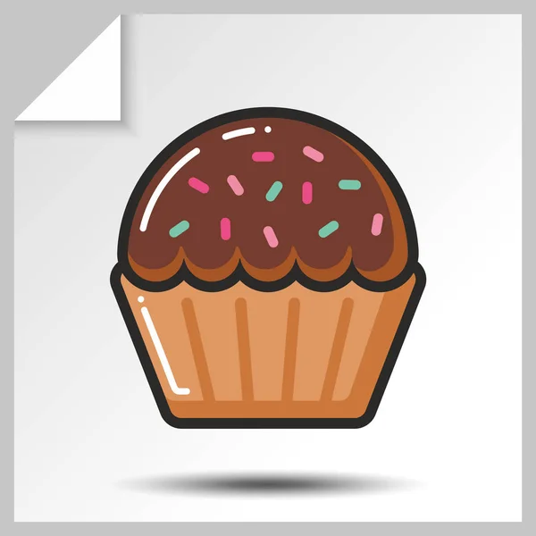 Bolos muffins doces ícones _ 2 — Vetor de Stock