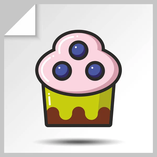 Bolos muffins doces ícones _ 9 — Vetor de Stock