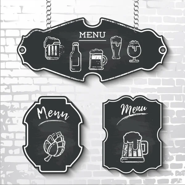 set design elements chalkboard menu vector sample labels shapes_