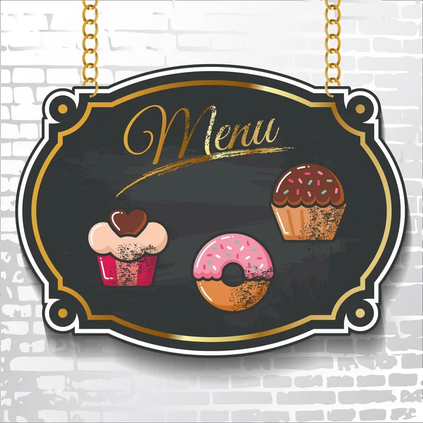 Set design elements chalkboard menu vector sample labels shapes_ — Stockový vektor