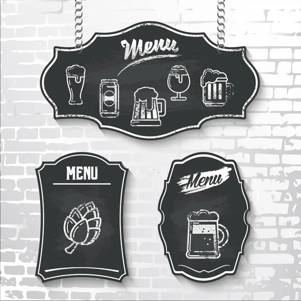 set design elements chalkboard menu vector sample labels shapes_