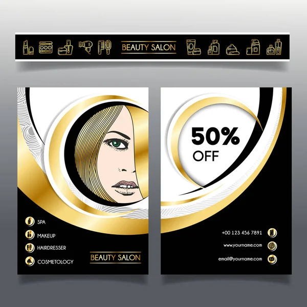 Güzellik salonlarında ve hairdressing_2 için iş broşür şablonu