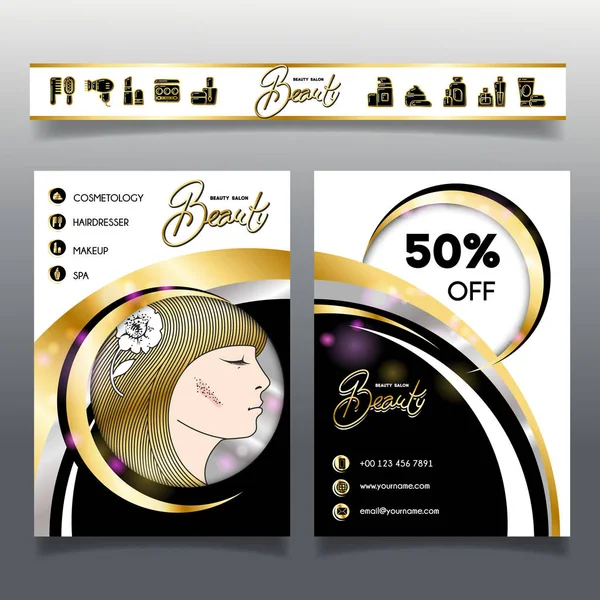 Güzellik salonlarında ve hairdressing_3 için iş broşür şablonu