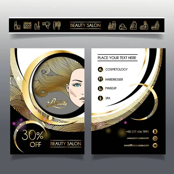 Güzellik salonlarında ve hairdressing_1 için iş broşür şablonu