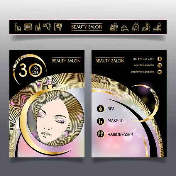 Güzellik salonlarında ve hairdressing_4 için iş broşür şablonu