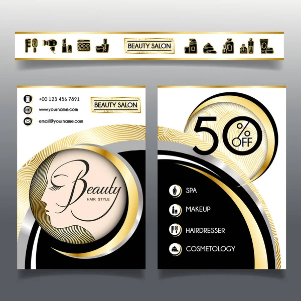 Güzellik salonlarında ve hairdressing_5 için iş broşür şablonu