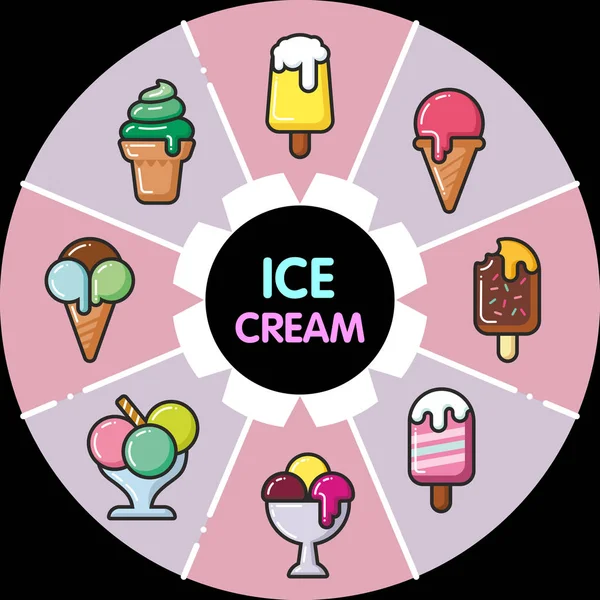 Alimentos infográficos icons _ ice cream — Vetor de Stock