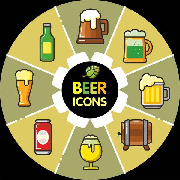 Infographie aliments icônes _ bière alcool — Image vectorielle