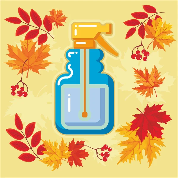 Podzimní zemědělské ikony s podzimní leaves_10 — Stockový vektor