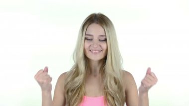 Kazanan, kazanan tezahürat ve kutlama başarılı kadın