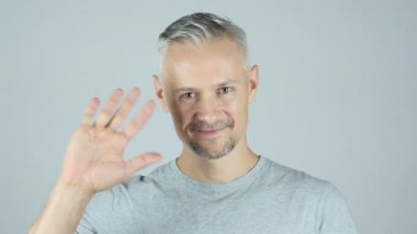 Merhaba, Merhaba, dostum sallayarak el, hoşgeldin, portre