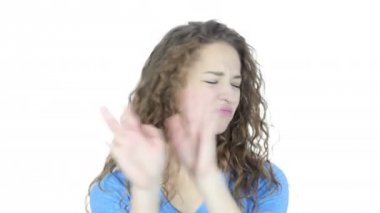 Dur, jest, kadın, beyaz arka plan tarafından Hayır reddetme