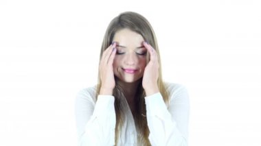 Baş ağrısı, hayal kırıklığı, gerginlik, genç kadın depresif