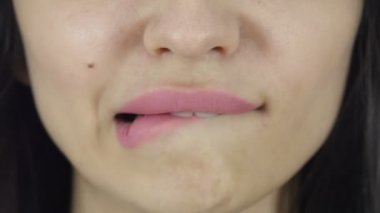 Arka plan, sıcak dudak yakın diş beyaz