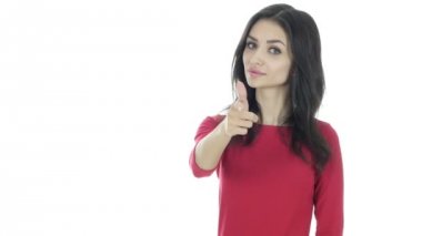 Jest kadın, yardım hattı, beyaz arka plan tarafından ara beni