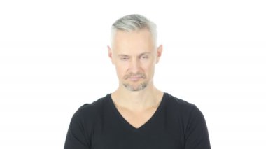 Evet, başını sallayarak, onay veren Orta yaşlı adam katılıyorum