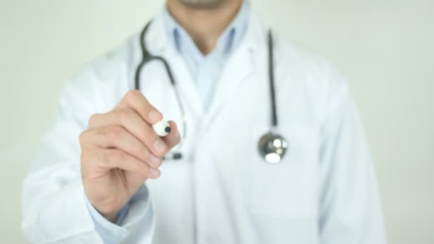 Insulin, Doctor Writing on Transparent Screen — Stock Video