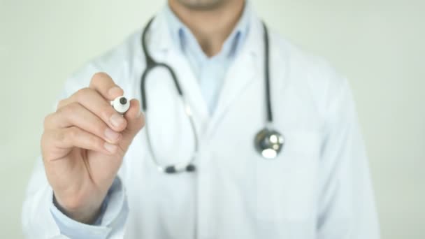 Loss Of Concentration, Doctor Writing on Transparent Screen — Stock Video