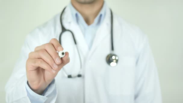 Stomach cancer, Doctor Writing on Transparent Screen — Stock Video