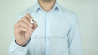 Eğitim açık kapılar, şeffaf ekranda yazma