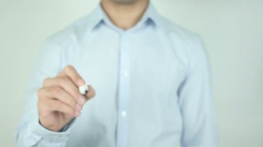 New York, şeffaf ekranda yazma